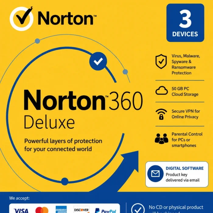 Norton 360 Deluxe – 3 Devices / 1 Year USA/Canada