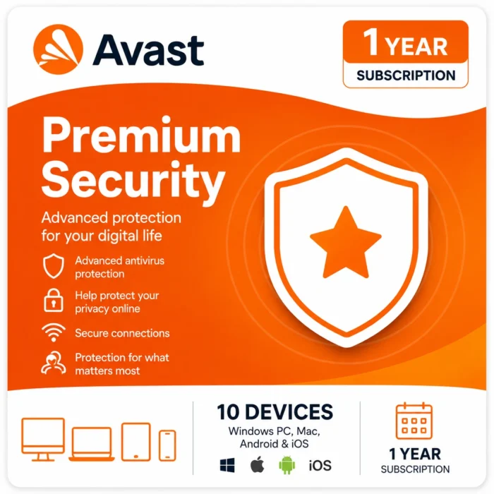 Avast Premium Security – 10 Devices, 1 Year