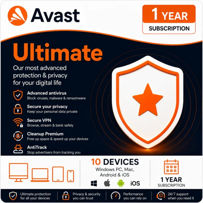 Avast Ultimate – 10 Devices, 1 Year