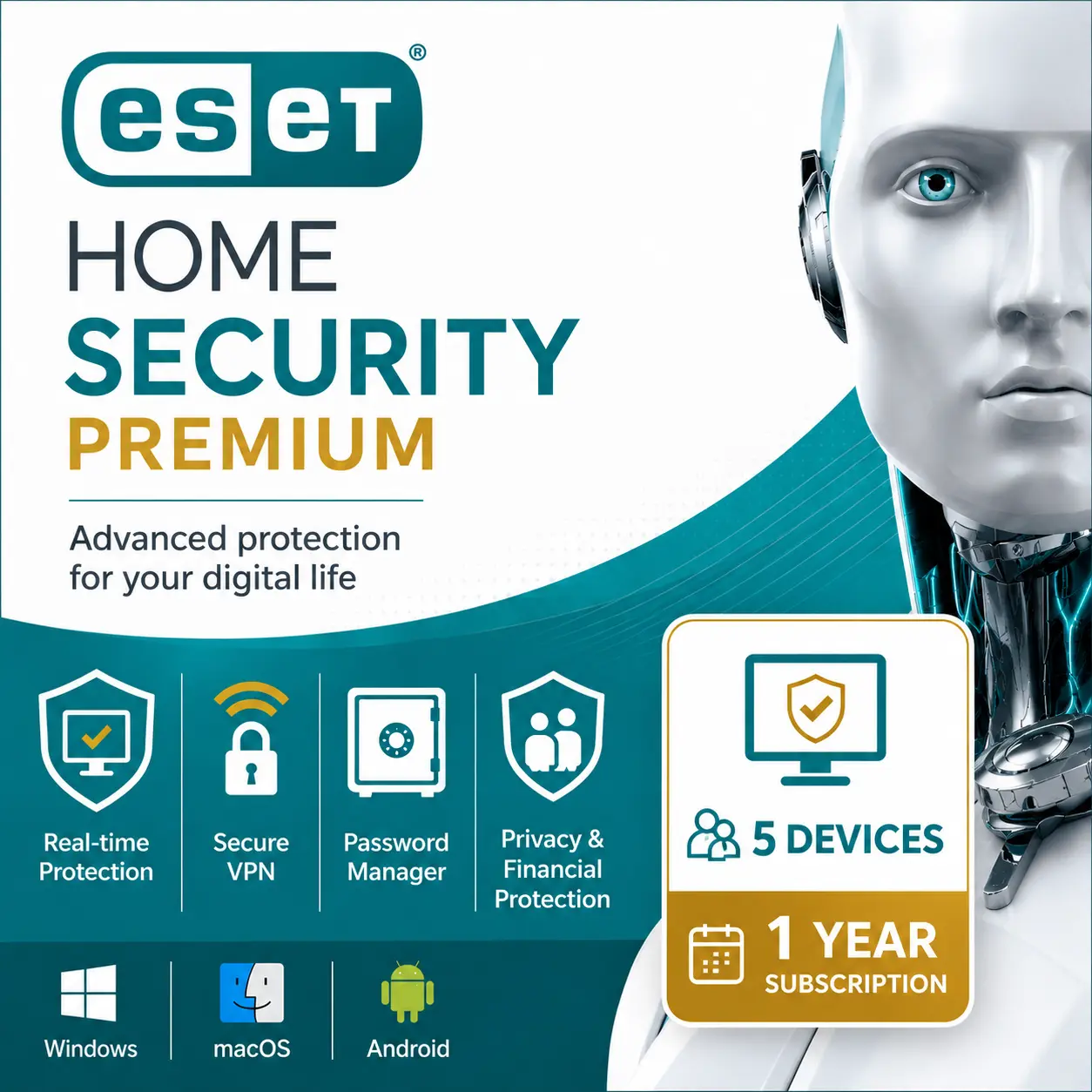 ESET HOME Security Premium – 5 Devices, 1 Year