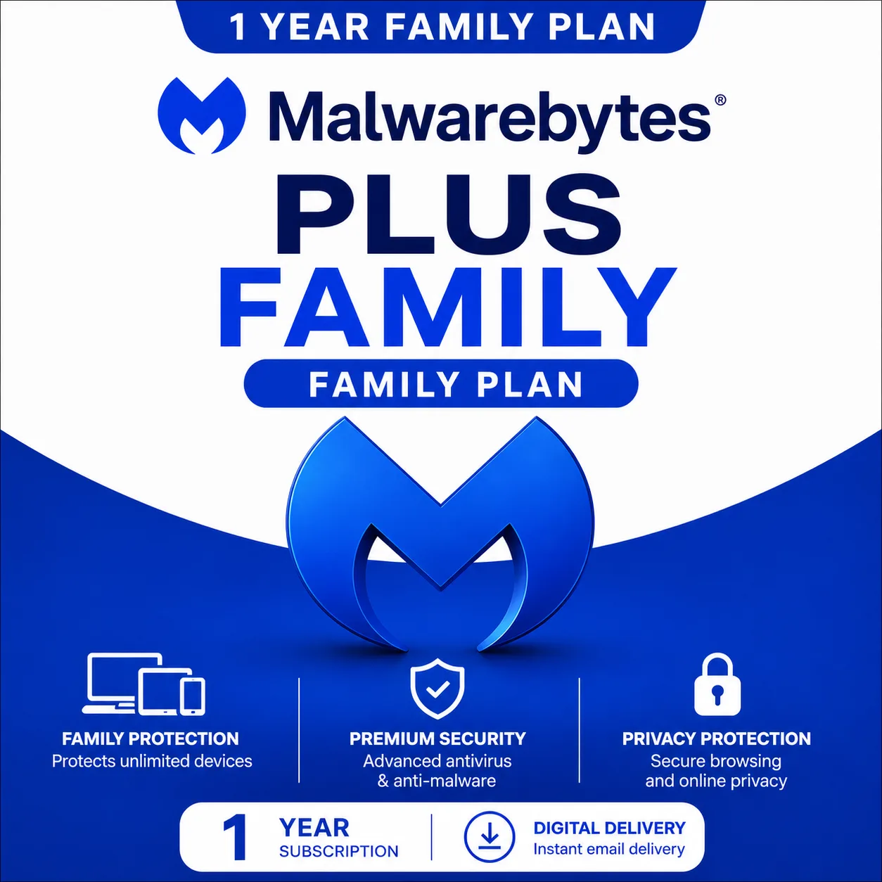 Malwarebytes Plus Family – Family Plan, 1 Year