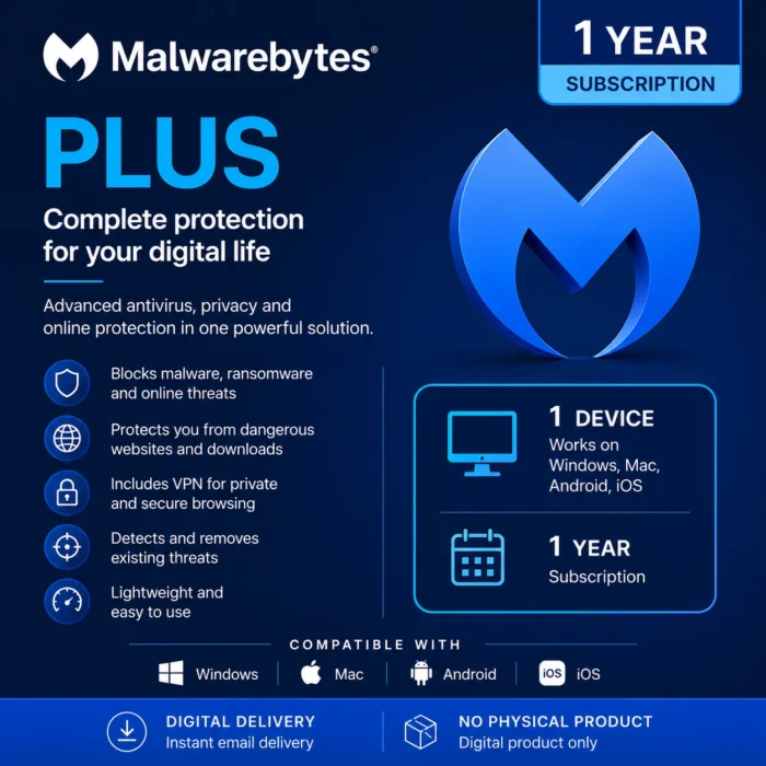 Malwarebytes Plus – 1 Device, 1 Year