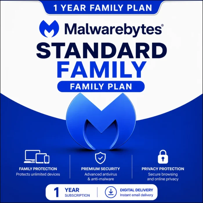 Malwarebytes Standard Family – Family Plan, 1 Year