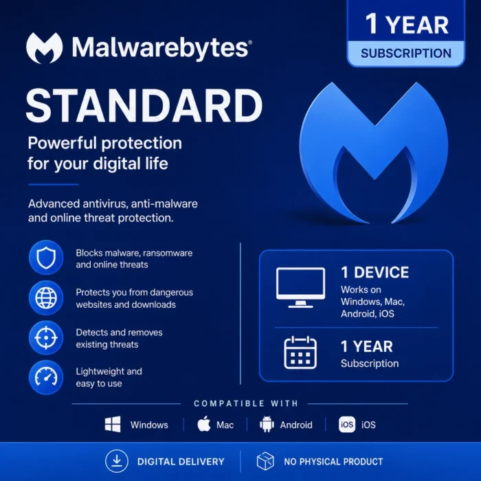 Malwarebytes Standard – 1 Device, 1 Year