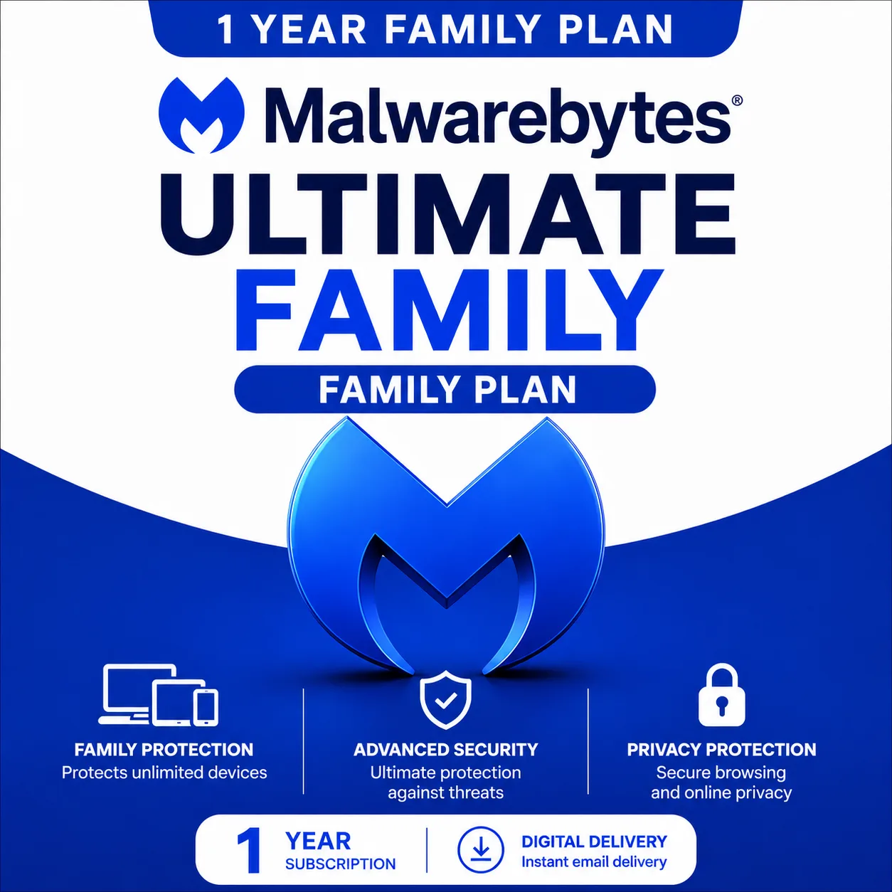 Malwarebytes Ultimate Family – Family Plan, 1 Year